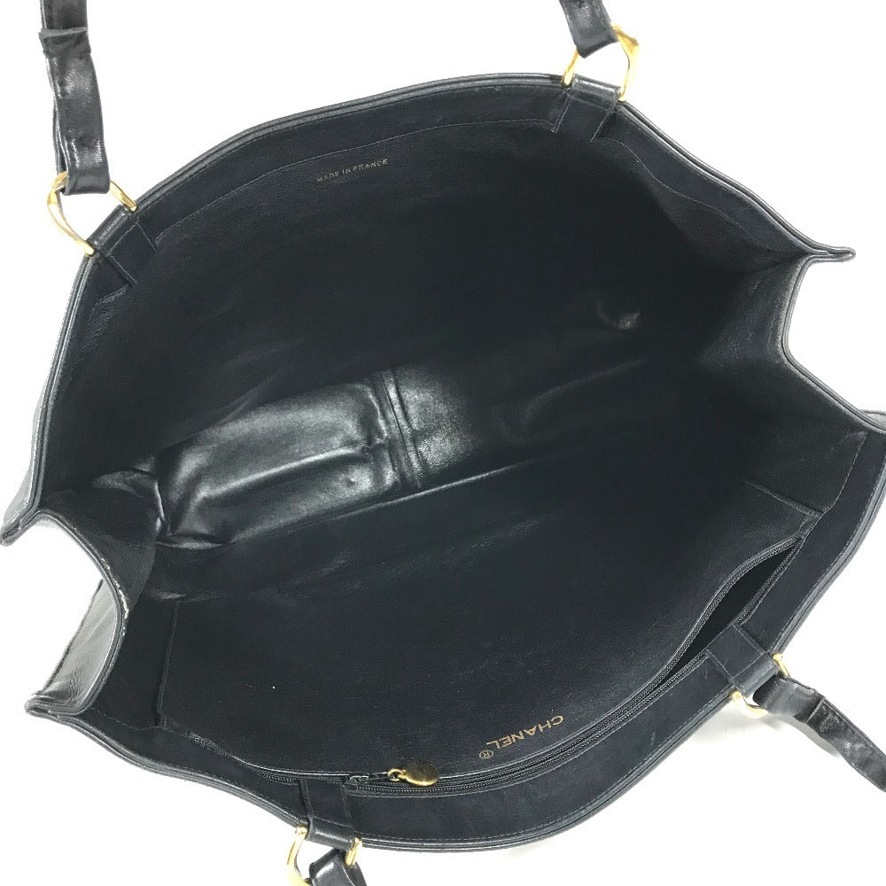 CHANEL vintage CC CC Mark Logo DecaCoco Bag Tote Bag shawl Shoulder Bag Leather Black Used