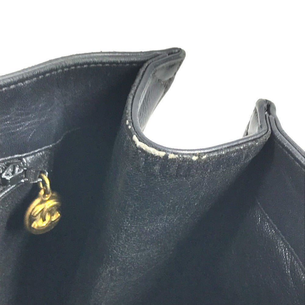 CHANEL vintage CC CC Mark Logo DecaCoco Bag Tote Bag shawl Shoulder Bag Leather Black Used