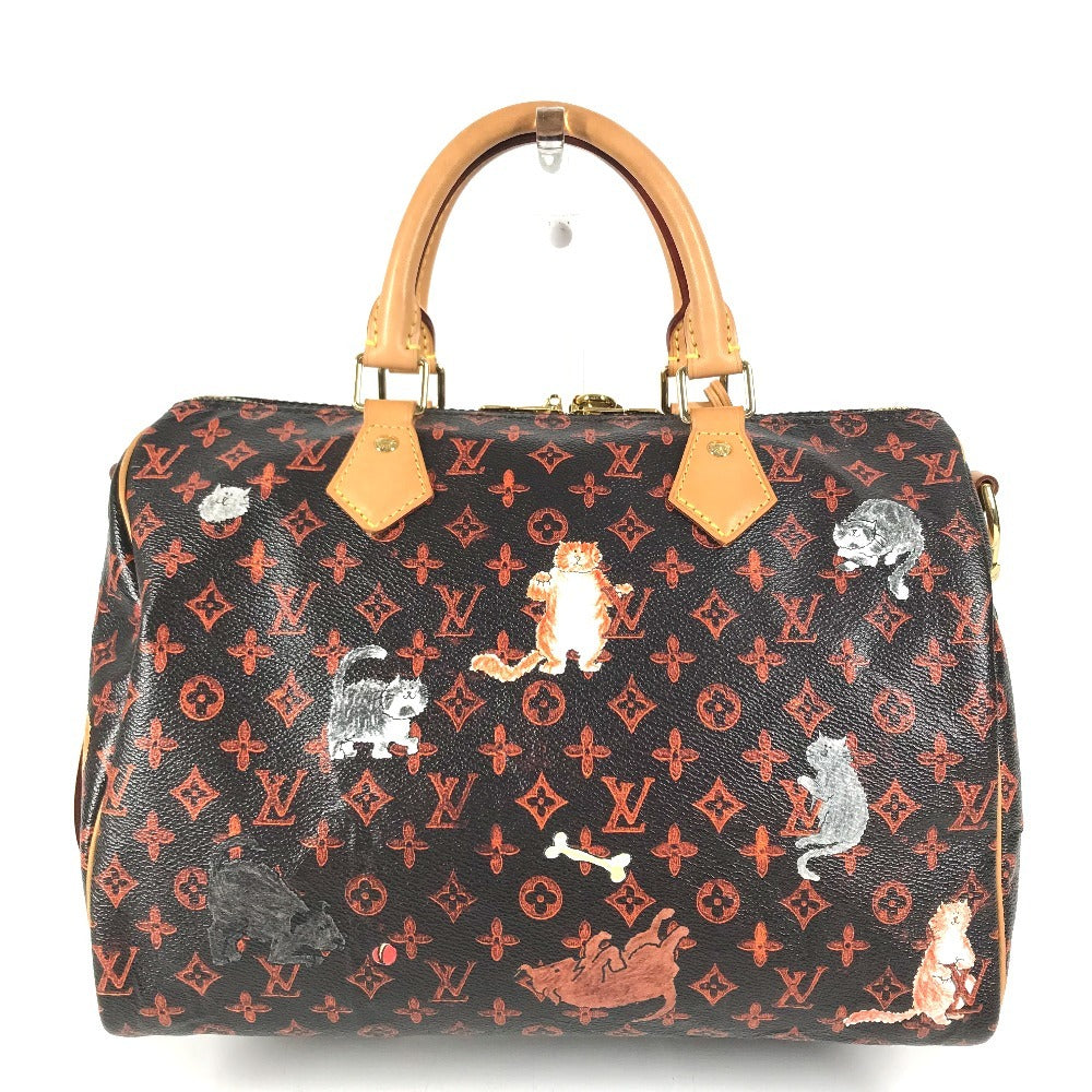 LOUIS VUITTON M44401 Monogram Catgram Cat SpeedyBandouliere30NM 2WAY Bag Shoulder Bag Mini Duffle Bag Hand Bag MonogramCanvas Brown/Orange Used
