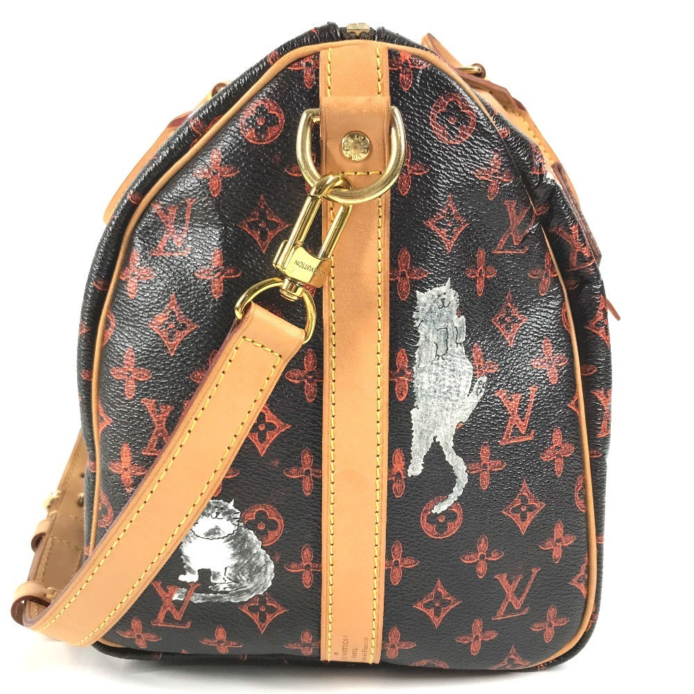 LOUIS VUITTON M44401 Monogram Catgram Cat SpeedyBandouliere30NM 2WAY Bag Shoulder Bag Mini Duffle Bag Hand Bag MonogramCanvas Brown/Orange Used
