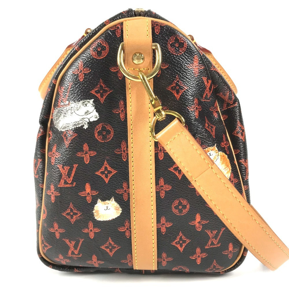 LOUIS VUITTON M44401 Monogram Catgram Cat SpeedyBandouliere30NM 2WAY Bag Shoulder Bag Mini Duffle Bag Hand Bag MonogramCanvas Brown/Orange Used