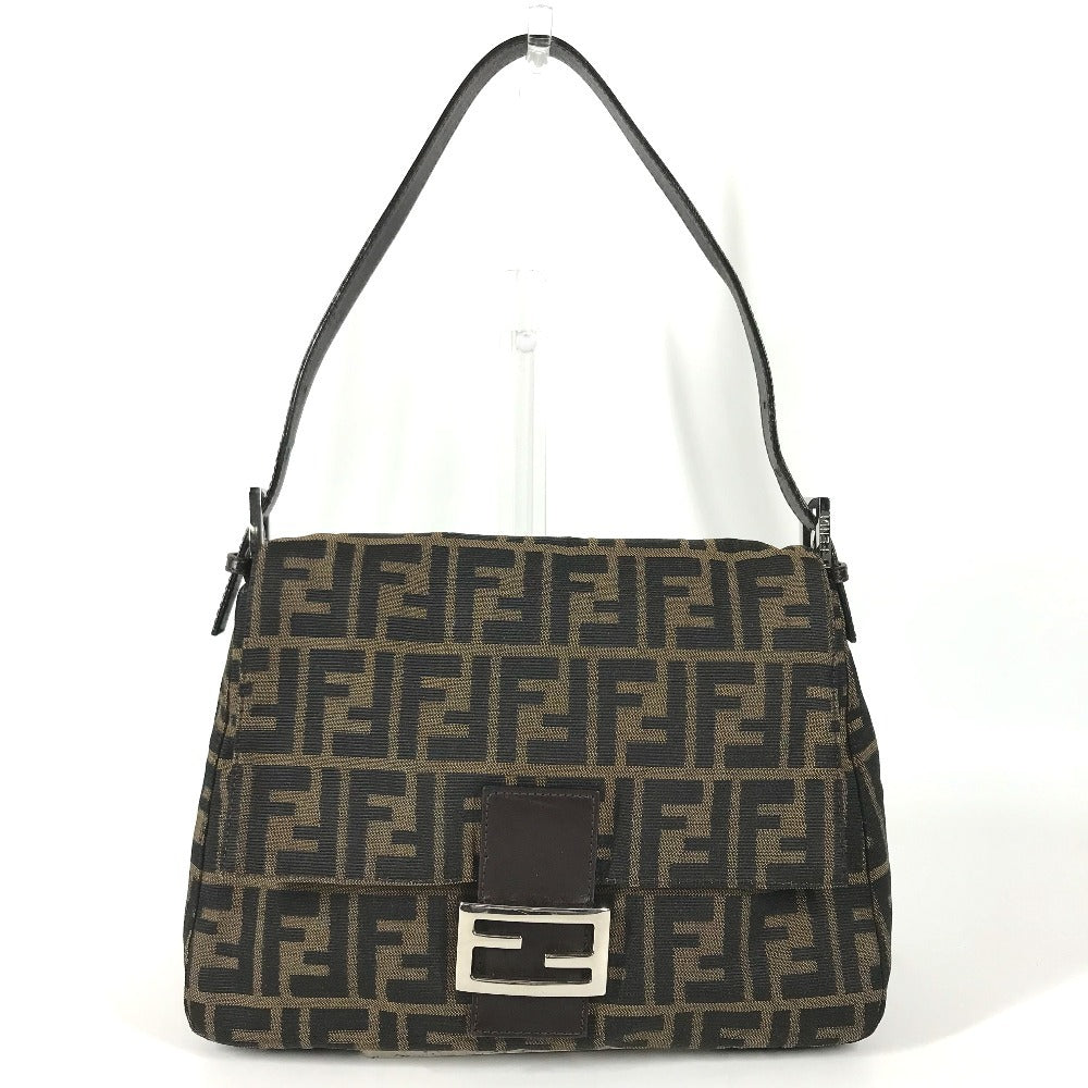 FENDI Mamma Baguette Zucca Logo Mamma Baguette Bag, Tote Bag, Shoulder Bag, Flap Handbag Shoulder Bag Leather/Canvas Brown Used