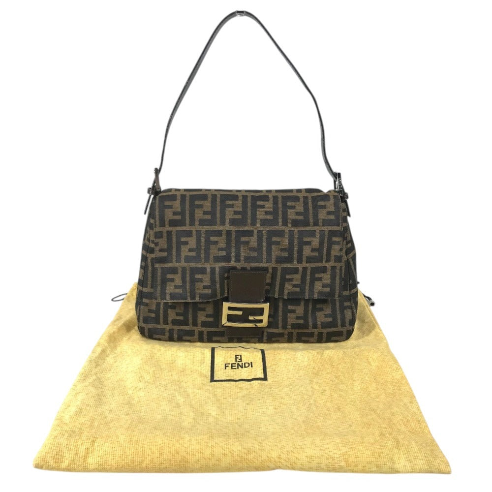 FENDI Mamma Baguette Zucca Logo Mamma Baguette Bag, Tote Bag, Shoulder Bag, Flap Handbag Shoulder Bag Leather/Canvas Brown Used