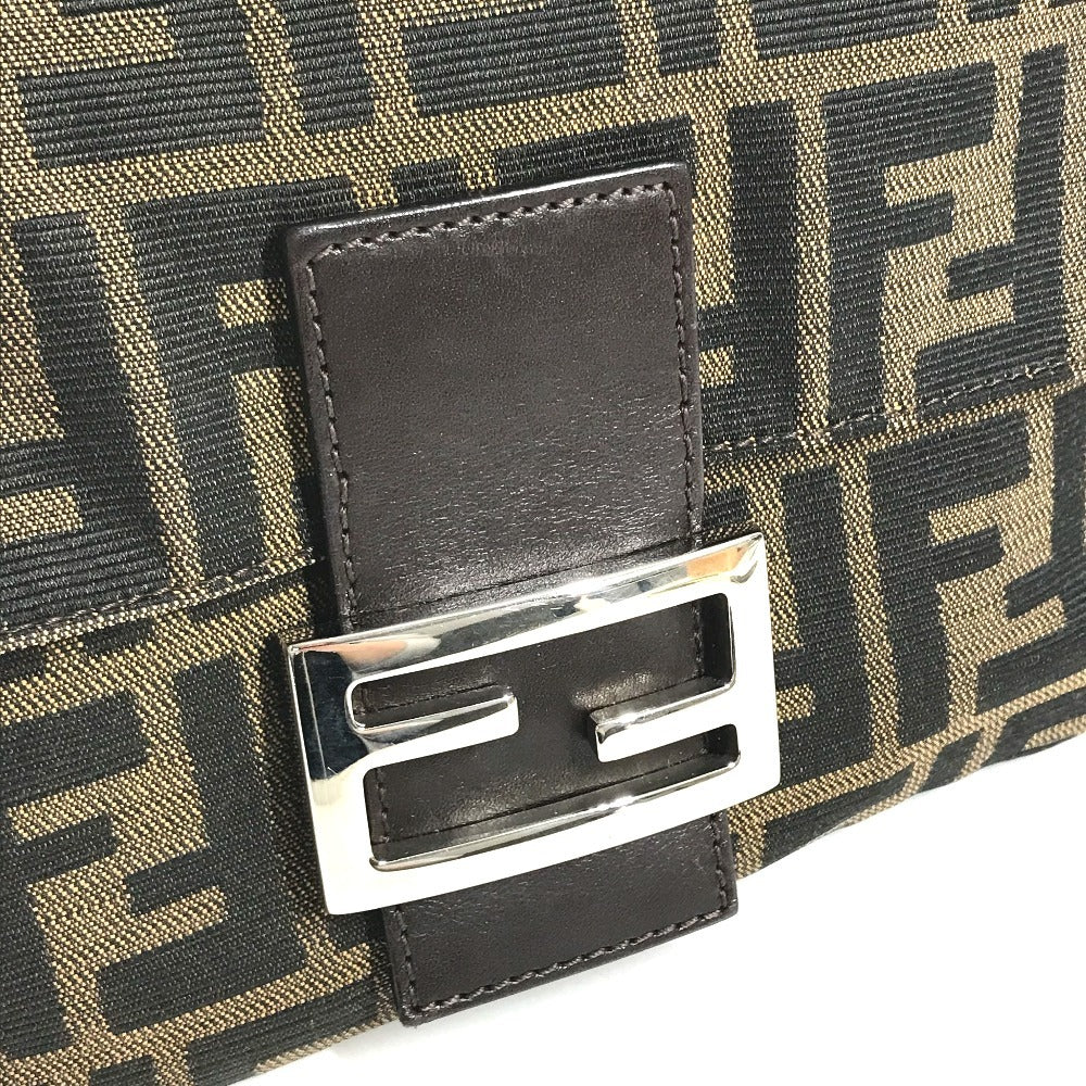 FENDI Mamma Baguette Zucca Logo Mamma Baguette Bag, Tote Bag, Shoulder Bag, Flap Handbag Shoulder Bag Leather/Canvas Brown Used