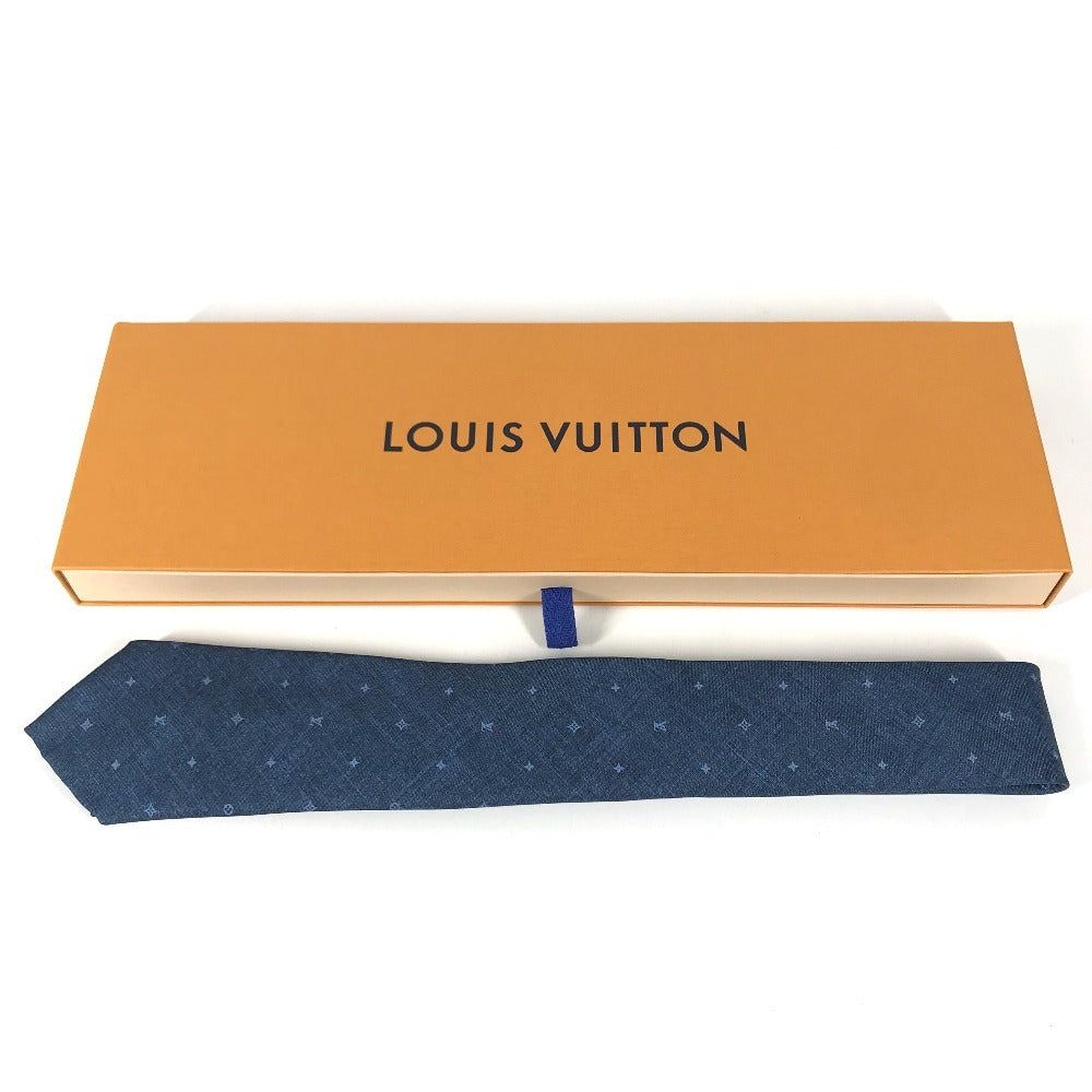 LOUIS VUITTON M70203 Necktie Constellation Denim 7CM Accessories Necktie silk blue Used