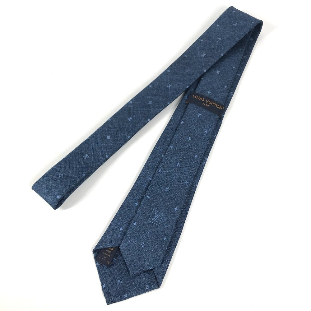 LOUIS VUITTON M70203 Necktie Constellation Denim 7CM Accessories Necktie silk blue Used