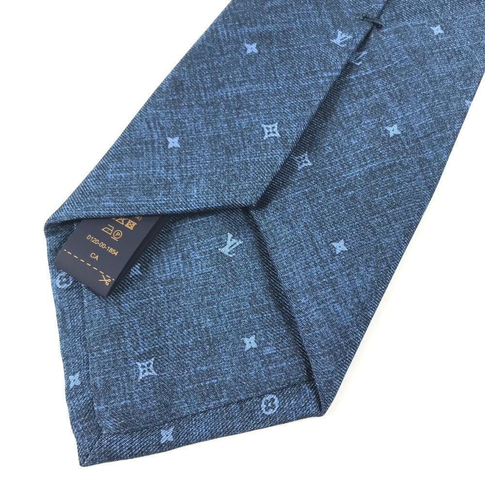 LOUIS VUITTON M70203 Necktie Constellation Denim 7CM Accessories Necktie silk blue Used