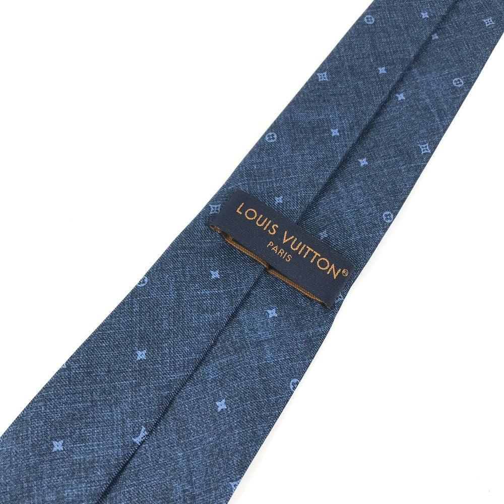 LOUIS VUITTON M70203 Necktie Constellation Denim 7CM Accessories Necktie silk blue Used