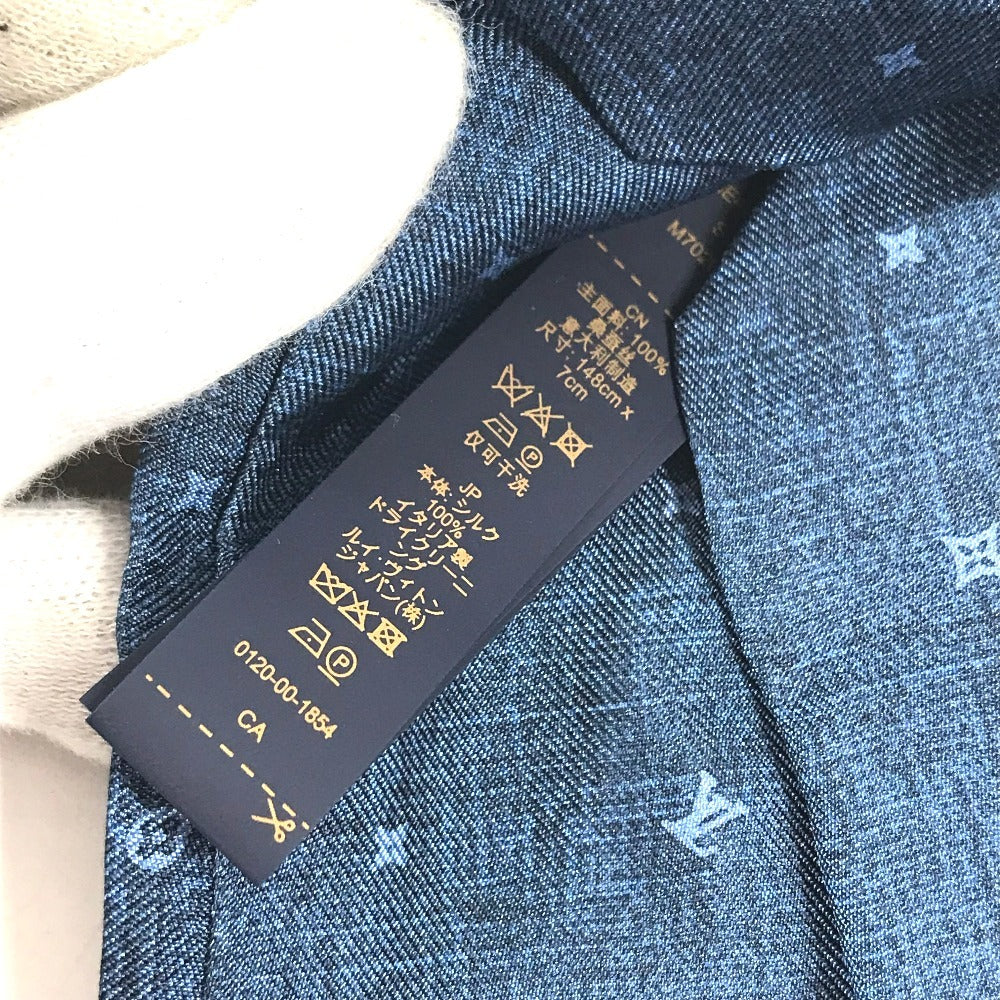 LOUIS VUITTON M70203 Necktie Constellation Denim 7CM Accessories Necktie silk blue Used
