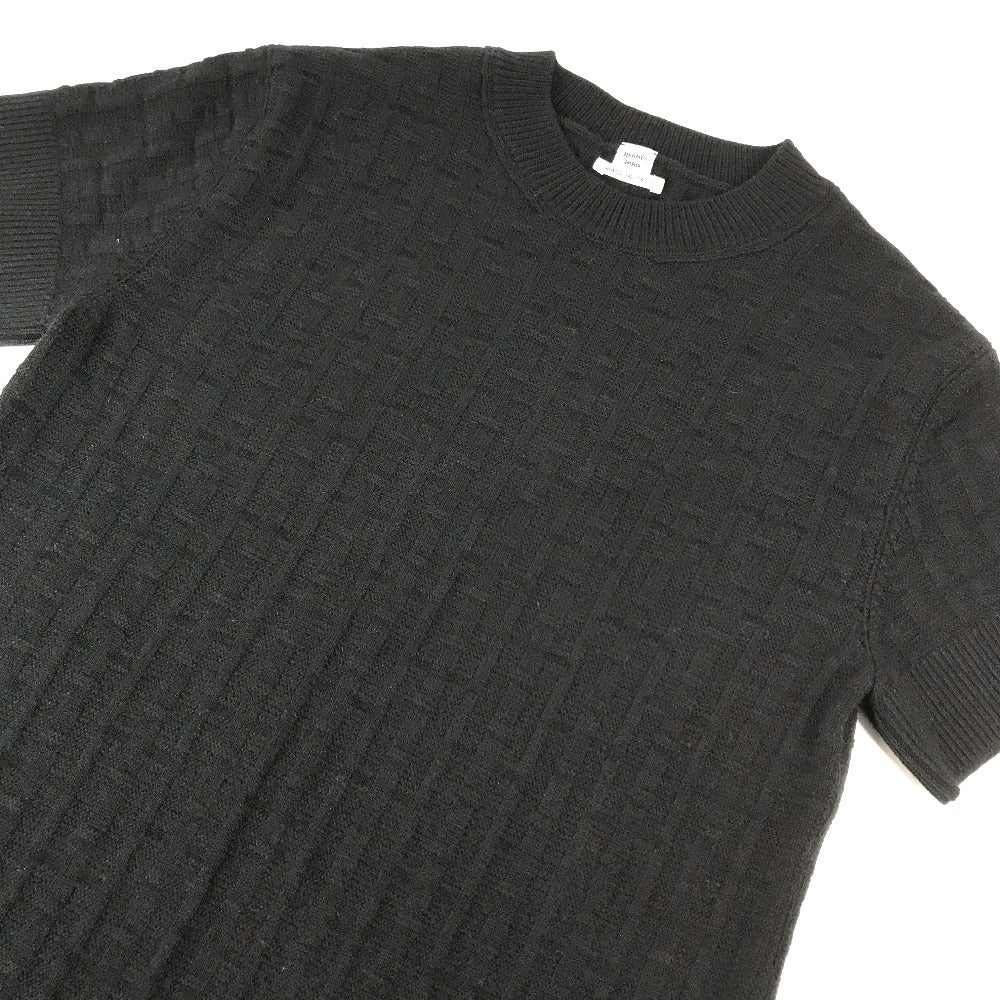 HERMES 3E2515DB H logo Apparel Short-sleeved Dress wool Black Used