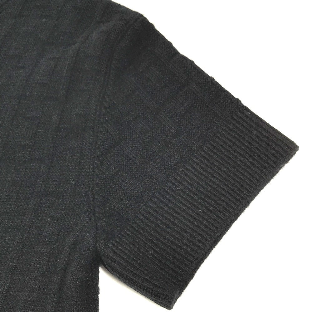 HERMES 3E2515DB H logo Apparel Short-sleeved Dress wool Black Used