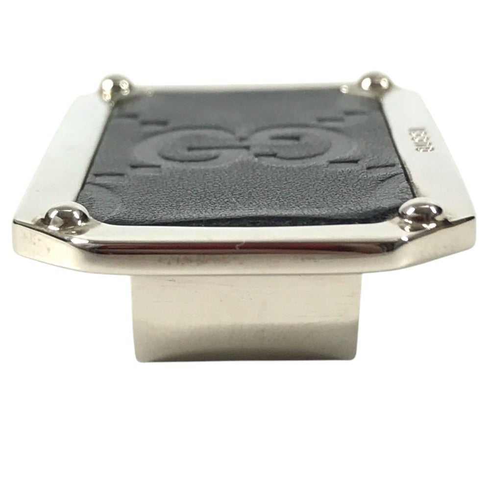 GUCCI 不明 GG logo Wallet bill scissors Money clip Leather / Metal Black/Silver Used