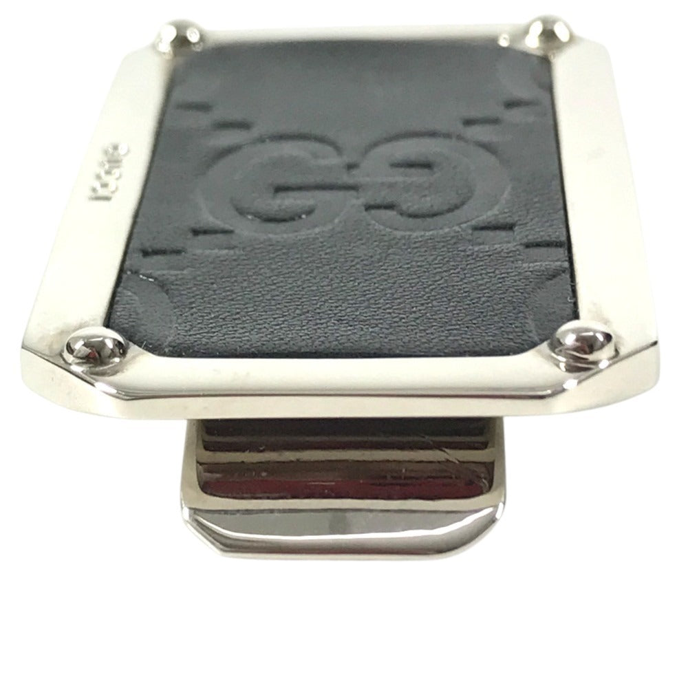 GUCCI 不明 GG logo Wallet bill scissors Money clip Leather / Metal Black/Silver Used