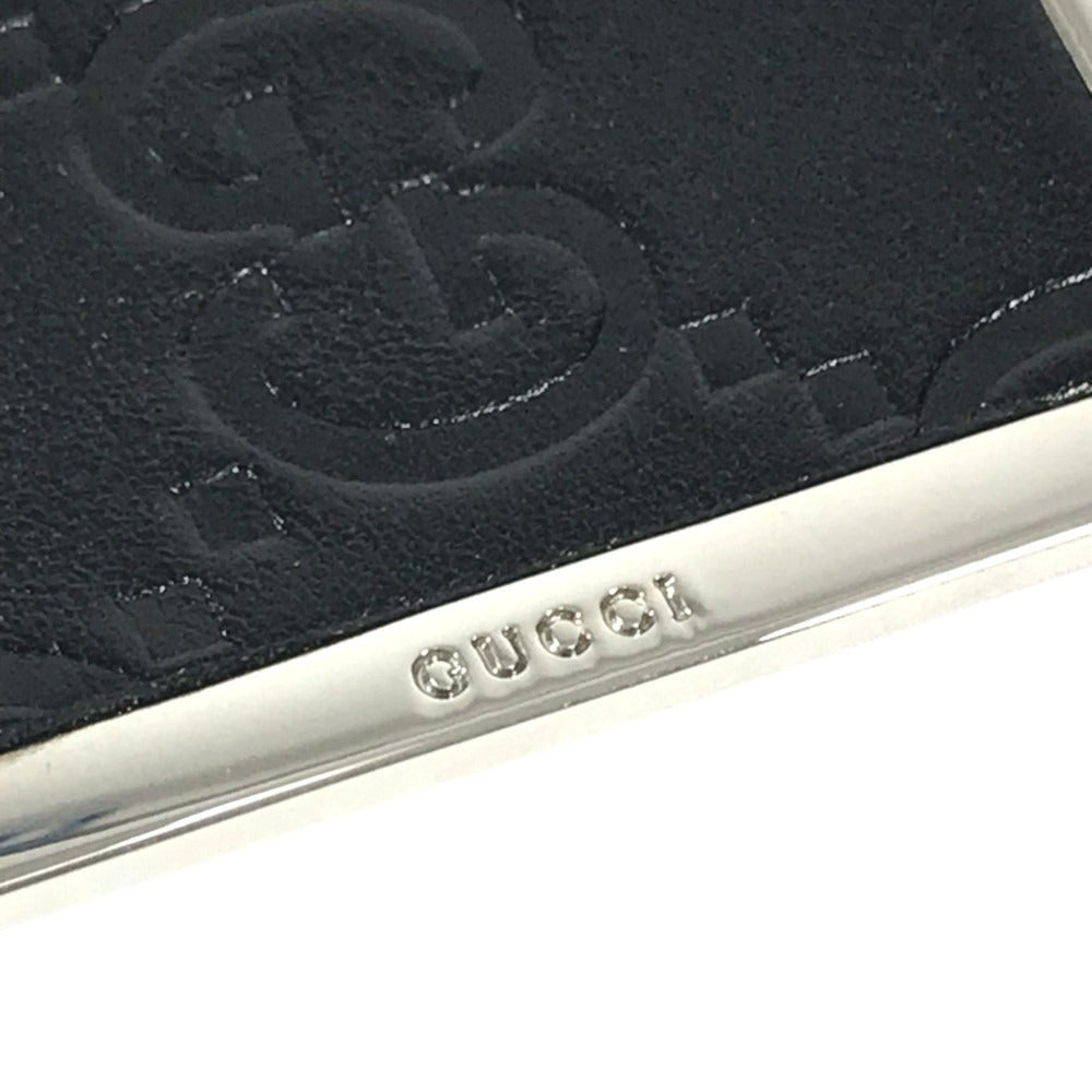 GUCCI 不明 GG logo Wallet bill scissors Money clip Leather / Metal Black/Silver Used