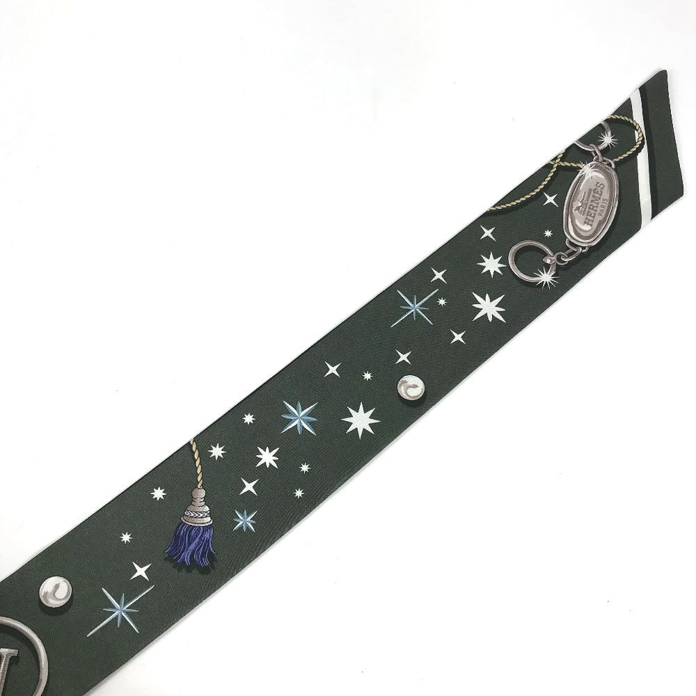 HERMES new tag Twilly Twilly (2 bottles, pair) Bandeau Scarf Accessories Scarf silk Black/khaki Used