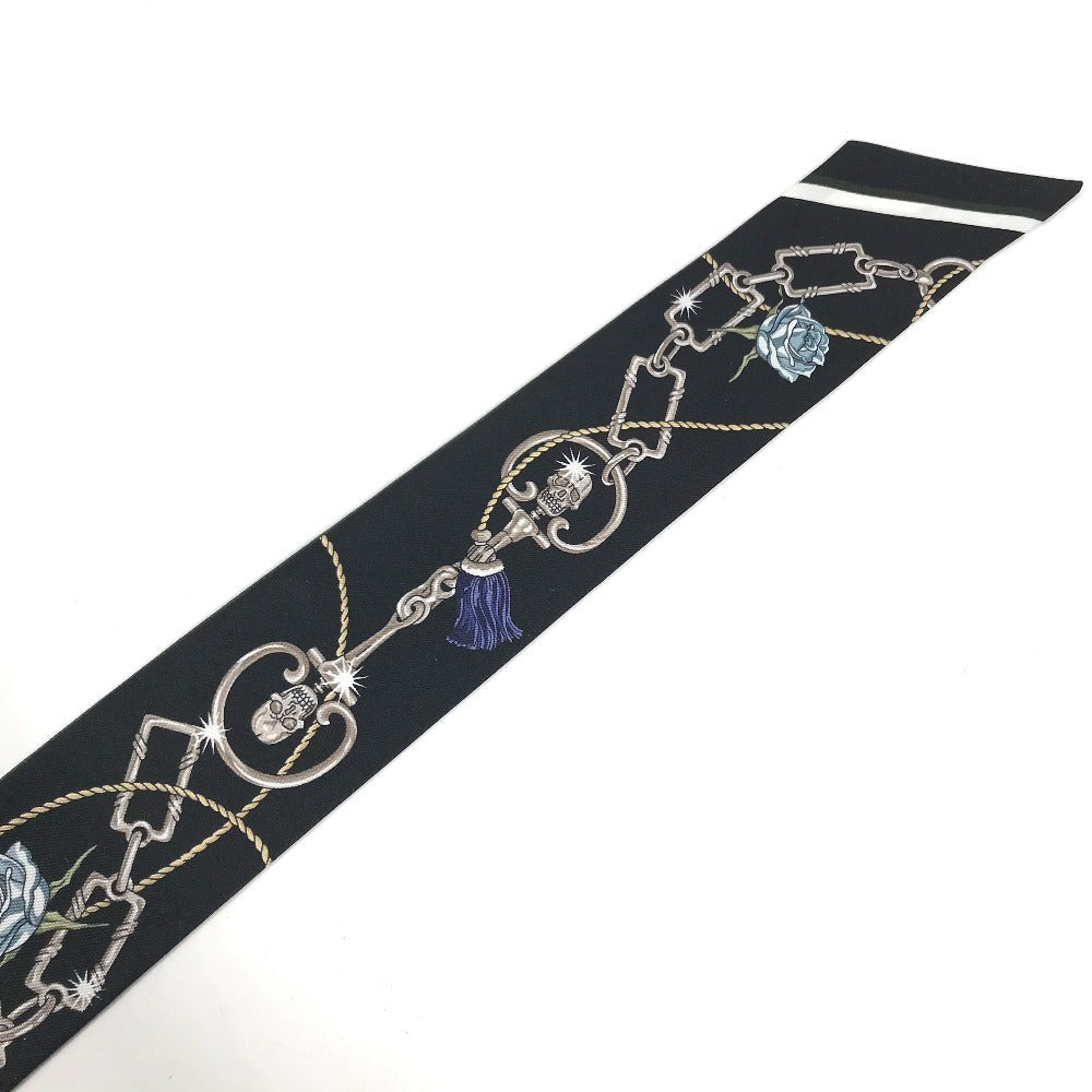 HERMES new tag Twilly Twilly (2 bottles, pair) Bandeau Scarf Accessories Scarf silk Black/khaki Used
