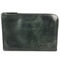 Berluti Nino XL NINO Calligraphy Logo Scritto Bag, L-shaped zipper, cluch bag, pouch Clutch bag Leather Green Used