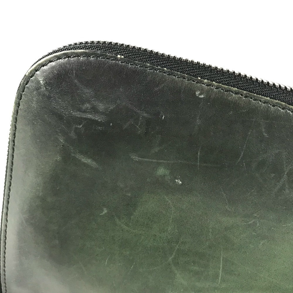 Berluti Nino XL NINO Calligraphy Logo Scritto Bag, L-shaped zipper, cluch bag, pouch Clutch bag Leather Green Used