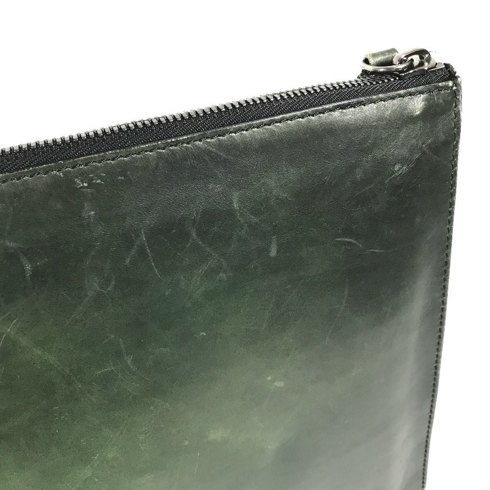 Berluti Nino XL NINO Calligraphy Logo Scritto Bag, L-shaped zipper, cluch bag, pouch Clutch bag Leather Green Used