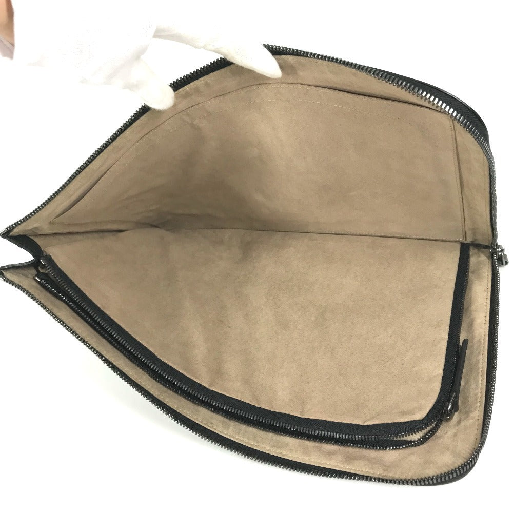 Berluti Nino XL NINO Calligraphy Logo Scritto Bag, L-shaped zipper, cluch bag, pouch Clutch bag Leather Green Used