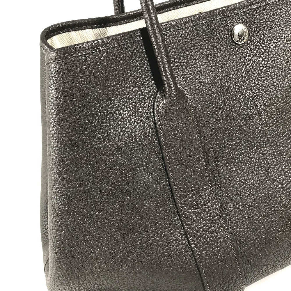 HERMES Leather Garden Party PM Garden Party PM Bag, Handbag, Shoulder Bag Tote Bag Negonda Evennes Brown/SilverHardware Used