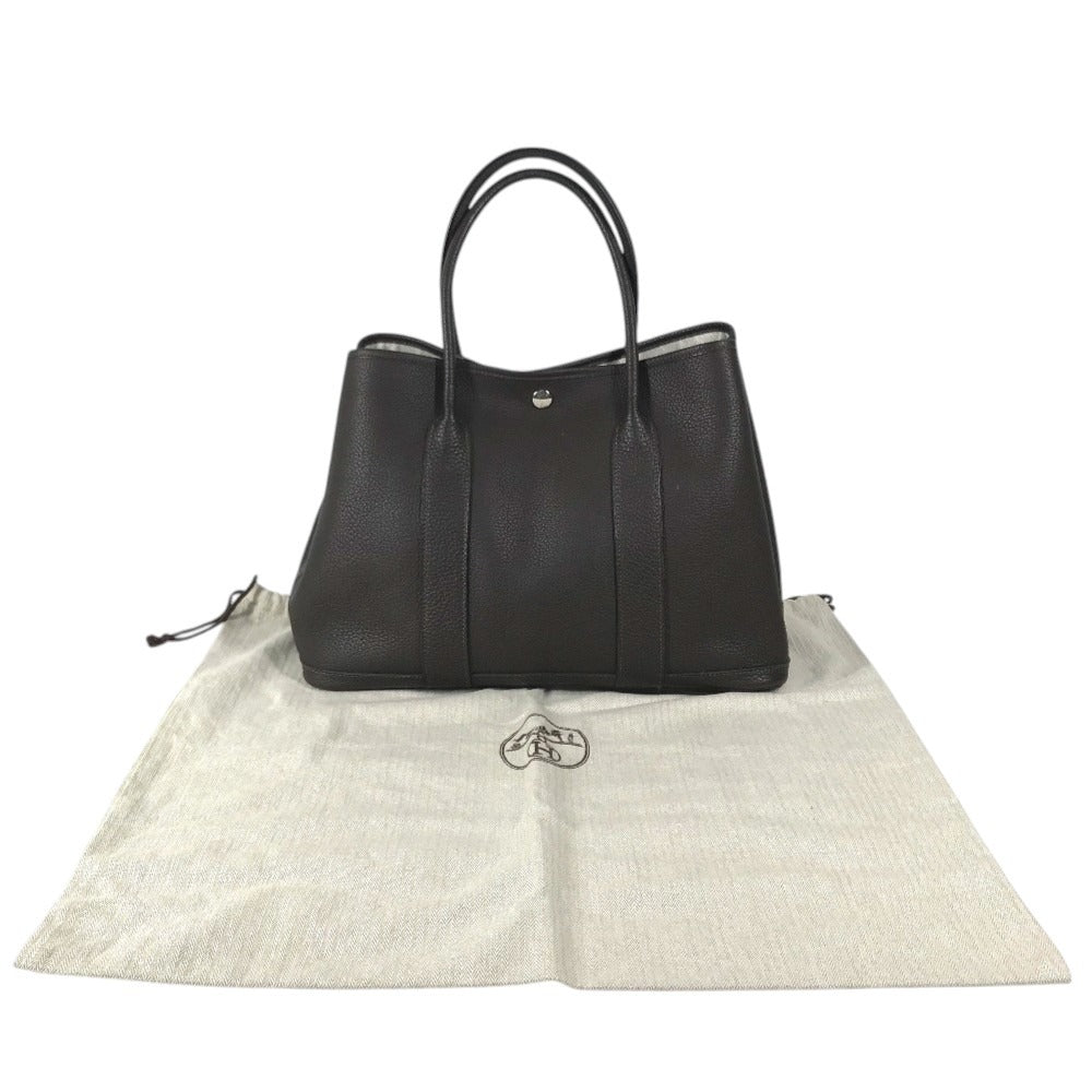 HERMES Leather Garden Party PM Garden Party PM Bag, Handbag, Shoulder Bag Tote Bag Negonda Evennes Brown/SilverHardware Used