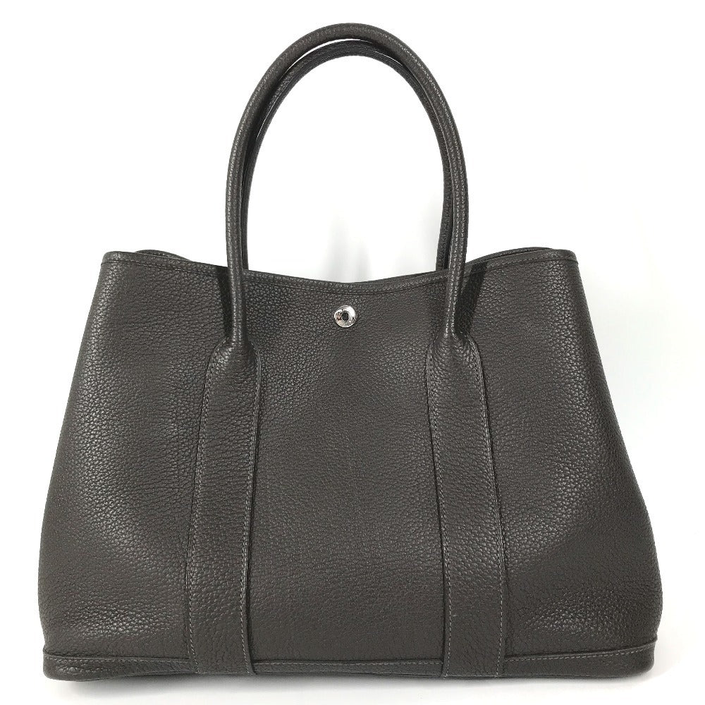 HERMES Leather Garden Party PM Garden Party PM Bag, Handbag, Shoulder Bag Tote Bag Negonda Evennes Brown/SilverHardware Used