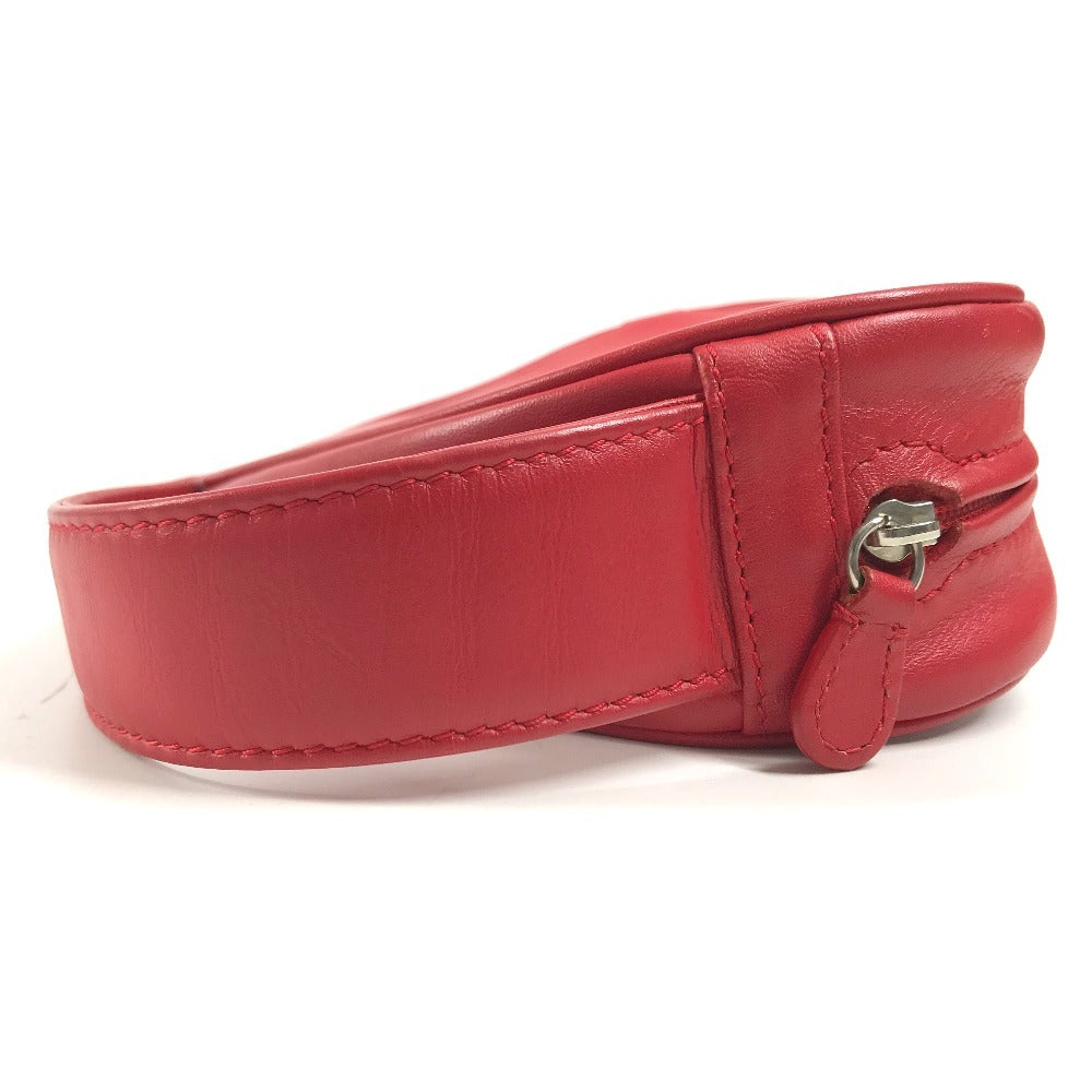 TIFFANY&Co. Heart Clutch Bag Makeup pouch makeup cosmetics Pouch Leather Red Used