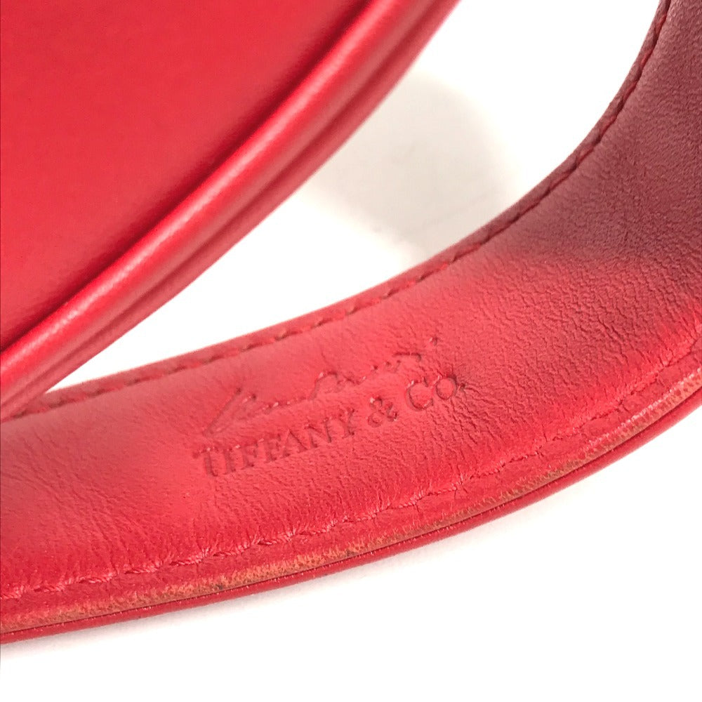 TIFFANY&Co. Heart Clutch Bag Makeup pouch makeup cosmetics Pouch Leather Red Used