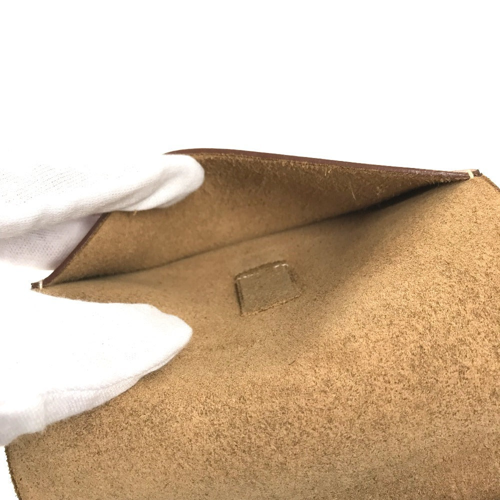 HERMES CD case, disc case Interior folding Pouch Leather Brown Used