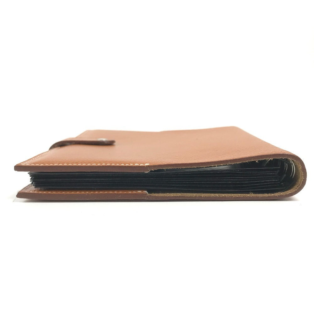 HERMES CD case, disc case Interior folding Pouch Leather Brown Used