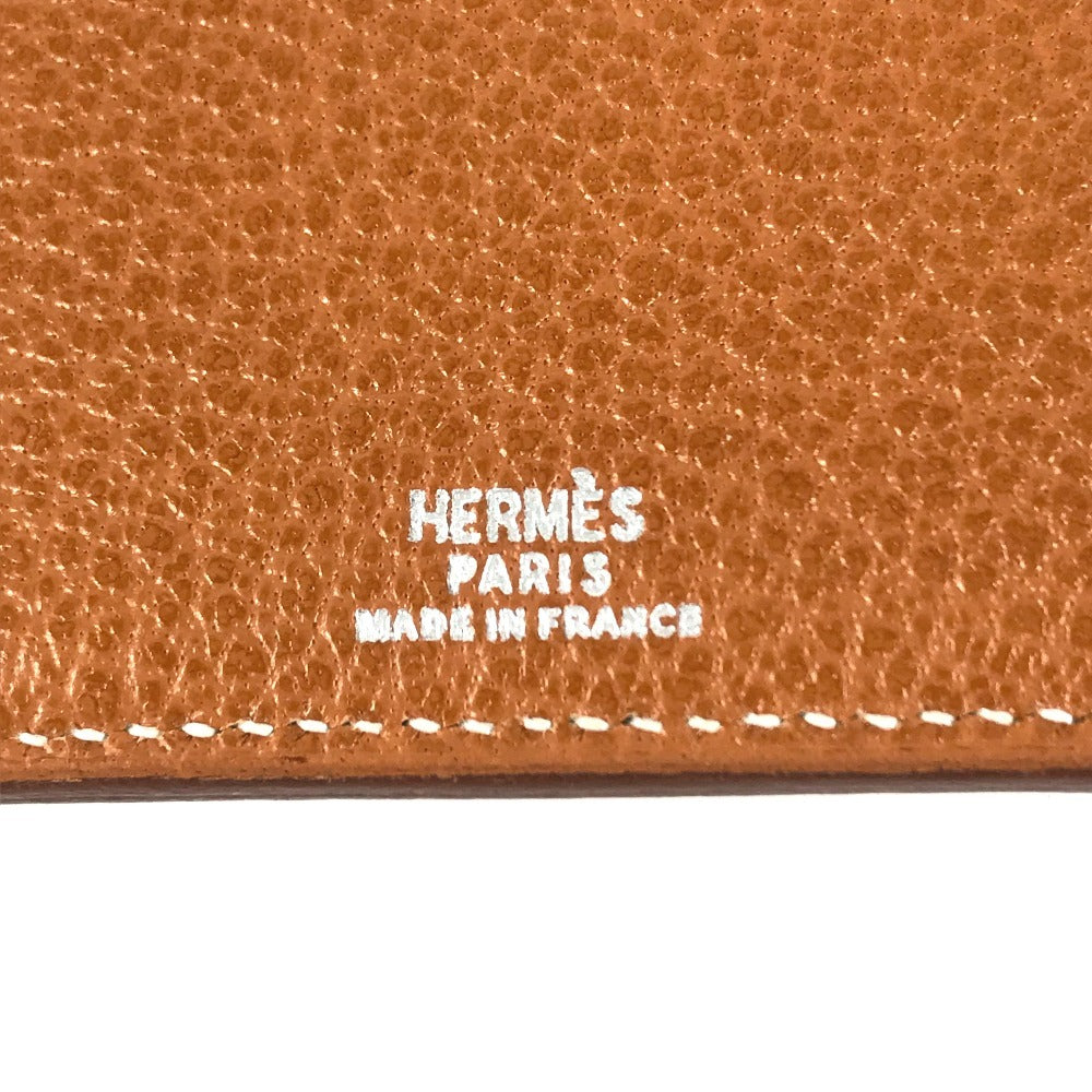 HERMES CD case, disc case Interior folding Pouch Leather Brown Used