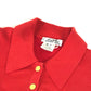 HERMES vintage Serie logo button Short-sleeved apparel top with collar knit cotton / Nylon Red Used