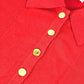 HERMES vintage Serie logo button Short-sleeved apparel top with collar knit cotton / Nylon Red Used