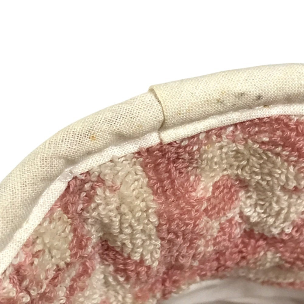 Dior pile Trotter Logo Drawstring Pouch Makeup pouch makeup cosmetics Pouch cotton pink/White Used