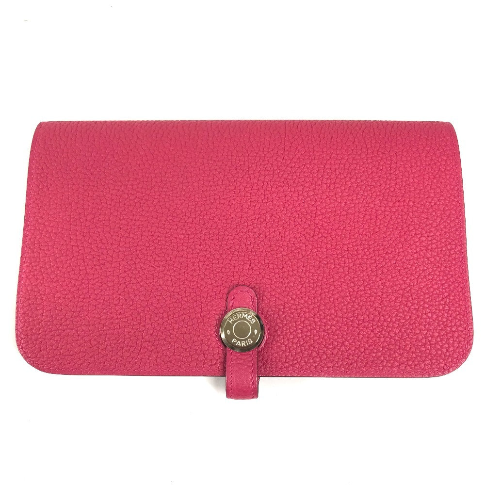 HERMES Dogon Duo GM Dogon Duo GM Wallet Wallet Long Wallet Togo Framboise pink Used