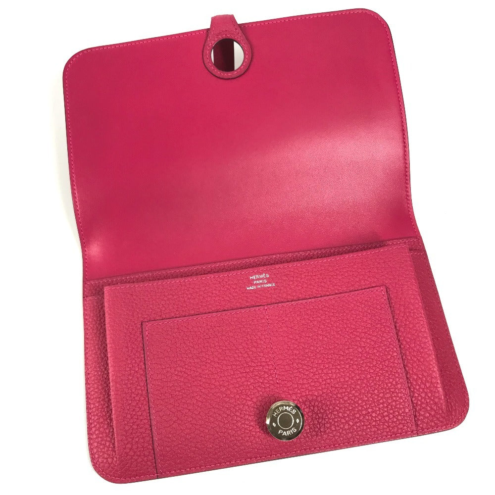 HERMES Dogon Duo GM Dogon Duo GM Wallet Wallet Long Wallet Togo Framboise pink Used