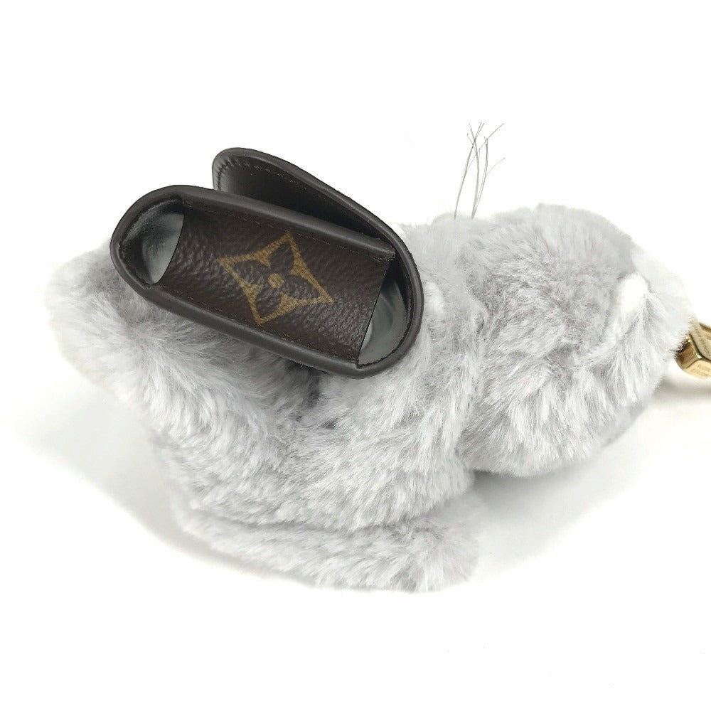 LOUIS VUITTON M03512 Monogram Bag Charm LV Cute Kitten Bag Charm AirPods Earphone Case Cat Key Holder MonogramCanvas Brown/gray Used