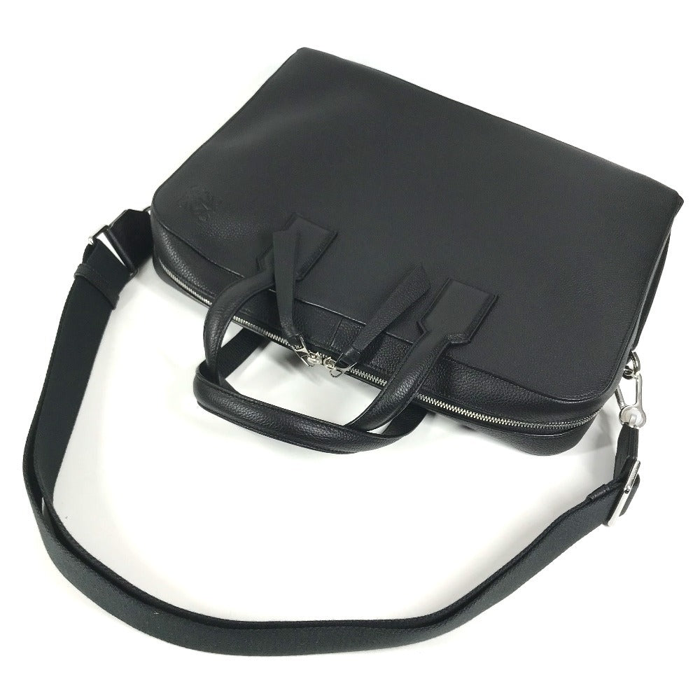 LOEWE 337.12.P57 Goya Slim Briefcase Handbag, 2-way bag, Shoulder bag, Briefcase, Document bag Business bag Leather Black Used