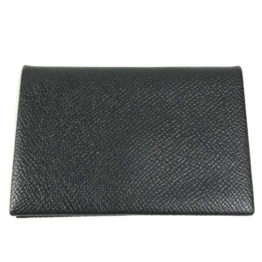 HERMES Calvi Business Card Holder Pass Case Folded Card Case Epsom Black Used