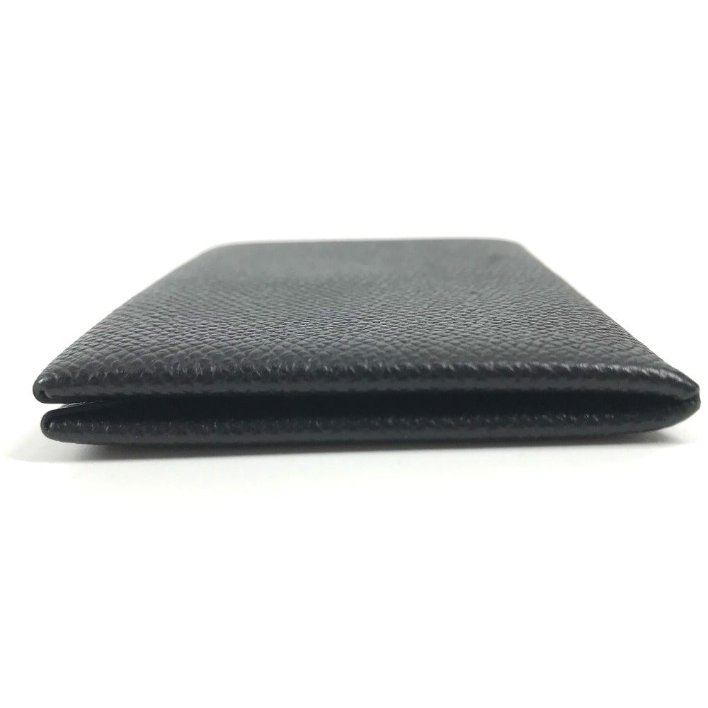 HERMES Calvi Business Card Holder Pass Case Folded Card Case Epsom Black Used