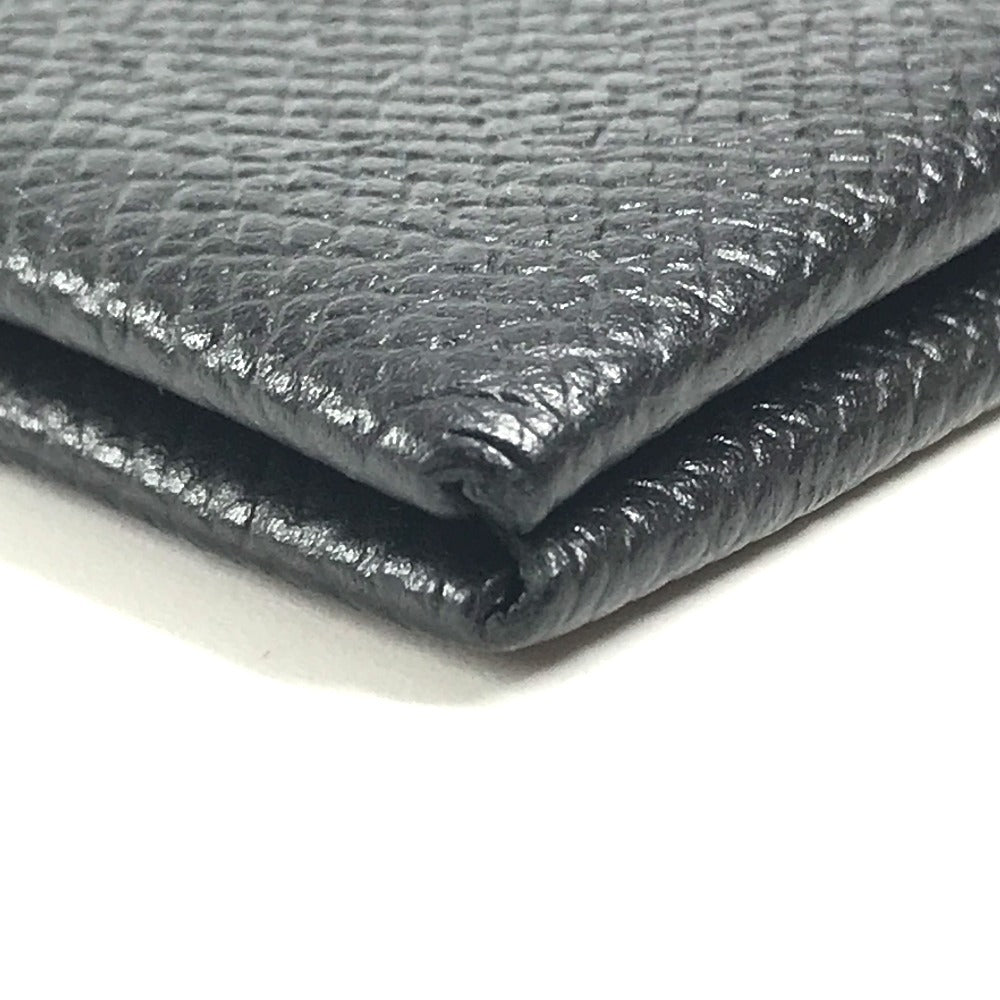 HERMES Calvi Business Card Holder Pass Case Folded Card Case Epsom Black Used