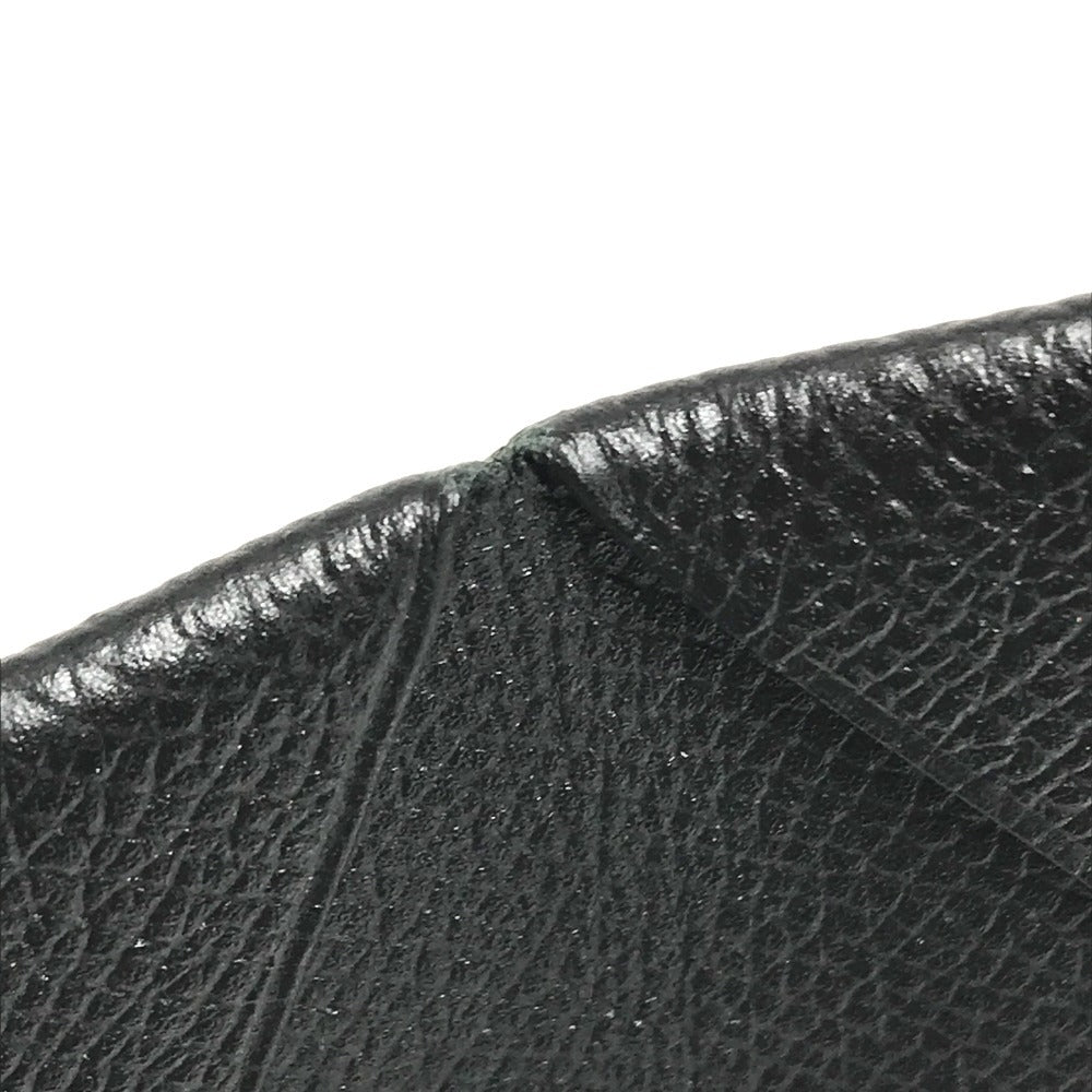 HERMES Calvi Business Card Holder Pass Case Folded Card Case Epsom Black Used
