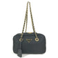 PRADA 1BB121 Tote Bag triangle logo triangle logo plate Shoulder bag, Double Chain Chain bag Shoulder Bag Leather / Nylon Black/GoldHardware Used