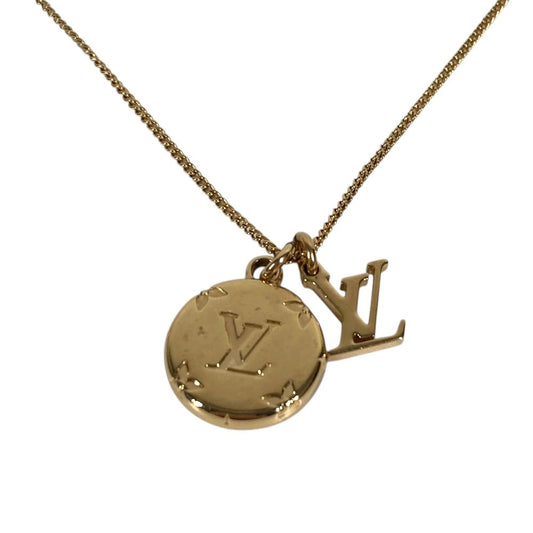 LOUIS VUITTON M80189 Monogram Ring Necklace Monogram Accessories Chain Necklace Necklace Metal Gold Used