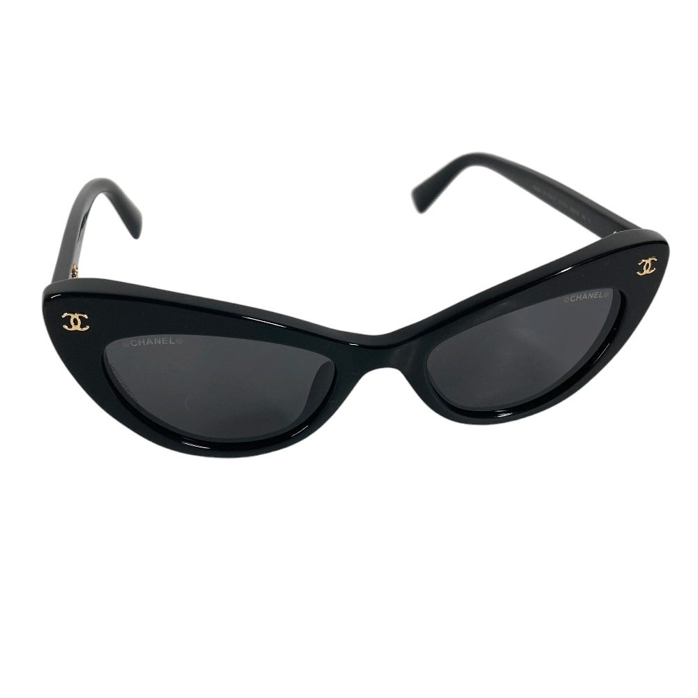 CHANEL A71760 X08101 S2214 Logo CC CC Mark Rectangle Shape Sunglasses Eyewear, glasses, eyeglasses sunglasses acetate Black/Gold Used