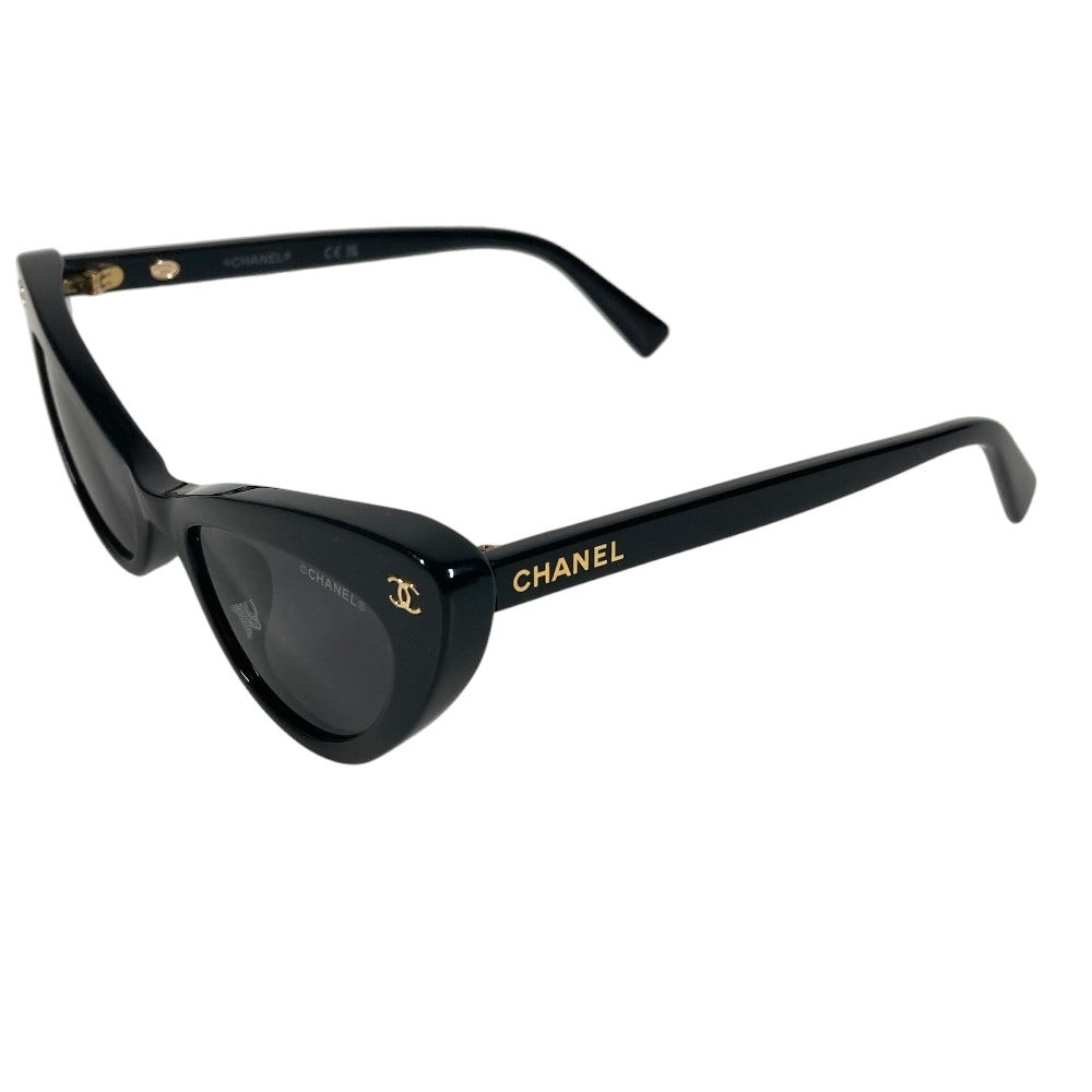 CHANEL A71760 X08101 S2214 Logo CC CC Mark Rectangle Shape Sunglasses Eyewear, glasses, eyeglasses sunglasses acetate Black/Gold Used