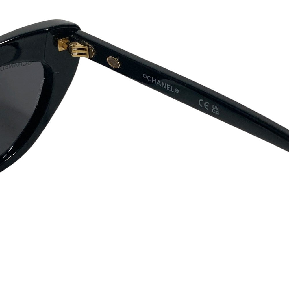 CHANEL A71760 X08101 S2214 Logo CC CC Mark Rectangle Shape Sunglasses Eyewear, glasses, eyeglasses sunglasses acetate Black/Gold Used