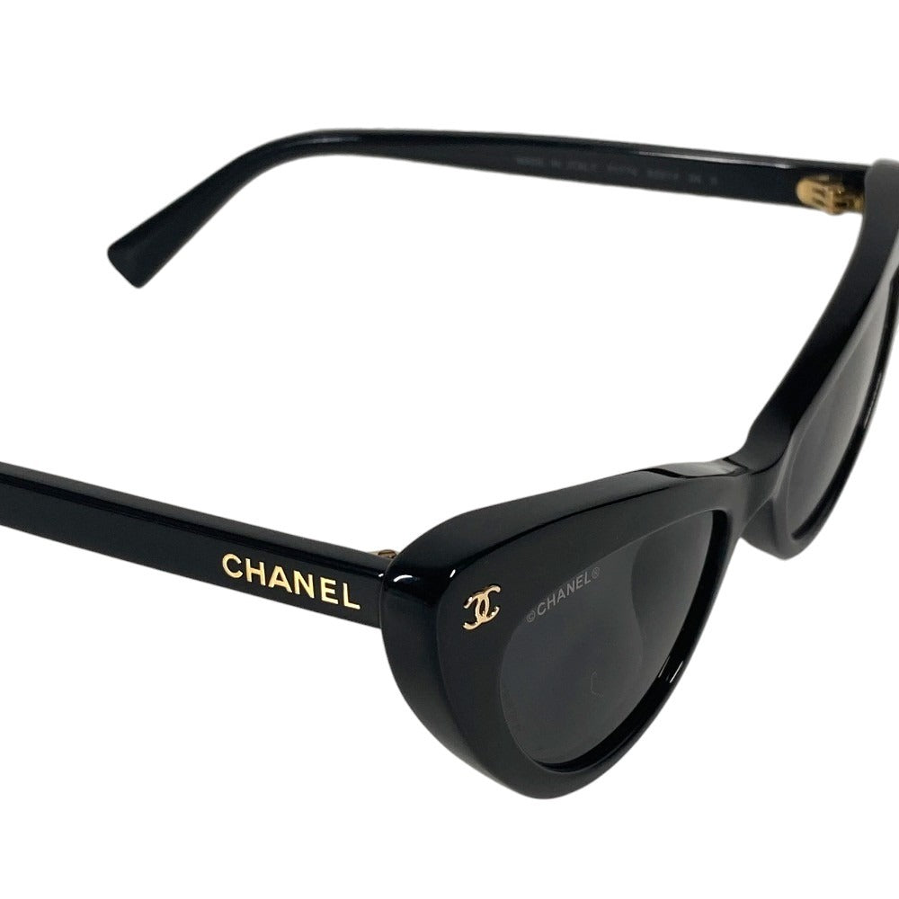CHANEL A71760 X08101 S2214 Logo CC CC Mark Rectangle Shape Sunglasses Eyewear, glasses, eyeglasses sunglasses acetate Black/Gold Used