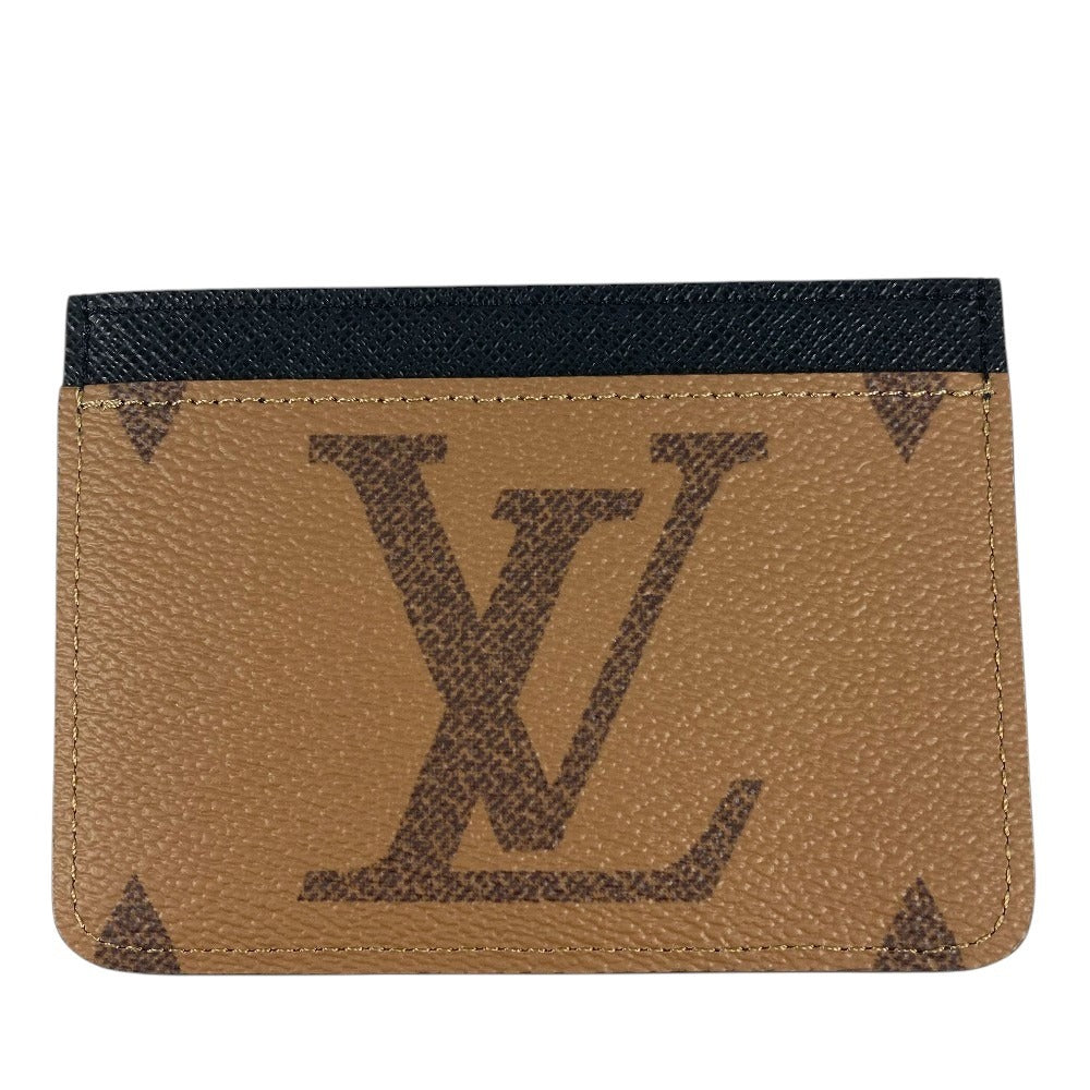 LOUIS VUITTON M81462 Monogram reverse Porte Cartes LV side up Pass Case Card Case Card Case MonogramCanvas / Monogram Reverse Canvas Brown/Black Used